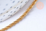 Chaine soudée chou-fleur acier 304 inoxydable doré IP 2.4mm, x1 mètre (G6936)