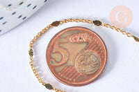 Chaine soudée losange laiton doré 18K- 1,5mm, x1 mètre (G6934)