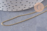 Chaine très fine laiton doré forçat 1.2mm 16K, x1 ou x5 Mètres (G0604)