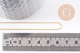 Chaine très fine laiton doré forçat 1x0.5mm 16K, x1 mètre (G10204)