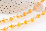 Chaines dorées perles crista l6x4mm, x1 (G6117)