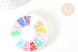 Charm à coller imitation perle demi sphère acrylique 4x2mm, x1 boite (G7732)