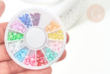 Charm à coller imitation perle demi sphère acrylique 4x2mm, x1 boite (G7732)