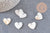 Charm coeur nacre blanche naturelle 19mm, x5 (G1069)