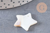 Charm etoile nacre blanche naturelle 25mm, x5 (G1082)