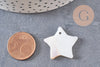 Charm etoile nacre blanche naturelle 25mm, x5 (G1082)
