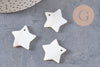 Charm etoile nacre blanche naturelle 25mm, x5 (G1082)