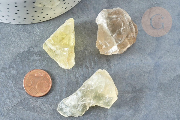 Citrine brute 10-35mm, pierre citrine chauffée, pierre semi-précieuse, lithothérapie, x1 (G7783)