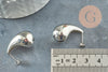 Clous Boucles gouttes bulle laiton plaqué platine 26.5mm, la paire (G9726)