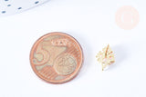Clous d'oreille cornet de glace laiton zircon perles avec poussoirs d'oreilles, idées cadeaux femmes fille, la paire (G7921)