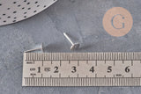Clous-puces oreille acier inoxydable 304 argenté 6mm, x10 (G11308)