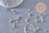 Clous-puces oreille argentés avec plateau 4mm, x50 (G0503)