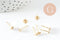 Clous-puces oreille avec plateau acier inoxydable 304 doré 5mm, x10 (G9727)
