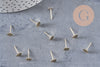 Clous-puces oreille avec plateau acier inoxydable 304 doré 6mm, x10 (G2568)