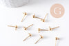 Clous puces oreille boule acier 304-316 doréIP inoxydable 14k 4mm, x10 (G10308)
