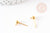 Clous-puces oreille boule fer doré et anneau 5mm, x10 (G8957)