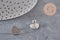 Clous-puces oreille coeur acier 304 inoxydable platine sablé 1 trou 13mm, la paire (G11318)
