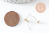 Clous-puces oreille laiton brut acier plateau 5mm, création boucles d'oreille percée,sans nickel, x50 (G0582)