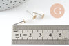 Clous-puces oreille laiton brut acier plateau 5mm, création boucles d'oreille percée,sans nickel, x50 (G0582)