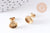 Clous-puces oreille support cabochon 8mm acier 304 inoxydable dore IP, x10 (G10608)