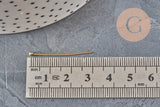 Clous tige tête boule acier doré 304 inoxydable IP 30mm, x100 (G11355)-Tiges-Gingerlily Perles