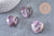 Coeur améthyste Pointe, améthyste naturelle roulée, pierre semi-precieuse, séance lithothérapie, 31mm, x1 G5614