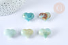 Coeur décoratif amazonite séance lithothérapie 25 mm, x1 (G7169)