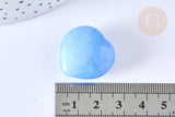 Coeur décoratif aventurine bleue naturelle lithothérapie pierre 25mm, x1 (G7179)