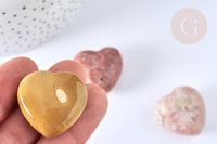 Coeur décoratif pierres naturelles mookaite agate fleur cristal lithothérapie pierre 31mm, x1 (G7170)