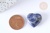 Cœur décoratif sodalite naturelle lithothérapie pierre 20mm, x1 (G7175)