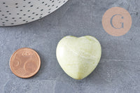 Coeur péridot naturelle 20-70mm, péridot naturel roulé, pierre semi-precieuse, séance lithothérapie, x1 (G5617)