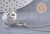 Collier Bola Ohm carillon d'harmonie argenté, Vendu sans carillon, 71-72cm, x1 (G3679)