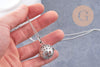 Collier Bola Ohm carillon d'harmonie argenté, Vendu sans carillon, 71-72cm, x1 (G3679)