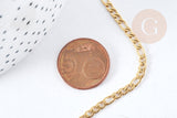 Collier Chaine Figaro complète avec fermoir acier 304 inoxydable doré IP 3mm,45.5cm, création collier acier inoxydable, x1 G8794