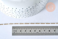 Collier Chaine acier doré inoxydable 304 18k fantaisie résine blanche 2mm-40cm, x1 (G3267)