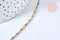 Collier Chaine acier inoxydable 304 dorée 14k complète résine mauve 1.5mm collier,chaîne fine,45.5cm, x1 G5408