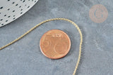 Collier Chaine avec fermoir fine dorée forçat 16K 2.5 microns 1.5mm - 45/50cm x1 (G1898)