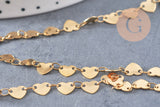 Collier Chaine coeur acier inoxydable doré 14k cœur 6.5mm, x1 mètre (G6804)