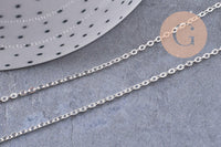 Collier Chaine collier complète laiton argentée forçat 70cm, x1 (G0851)