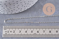 Collier Chaine collier complète laiton argentée forçat 70cm, x1 (G0851)