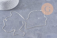Collier Chaine collier complète laiton argentée forçat 70cm, x1 (G0851)
