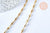 Collier Chaine complète acier dorée 14k boule, chaine fantaisie sans nickel, acier doré, chaine complète,2.mm,45.5cm, x1 G0142