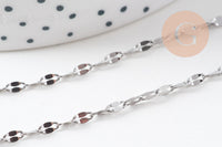 Collier Chaine complète avec fermoir acier inoxydable platine 45cm, x1 (G6566)