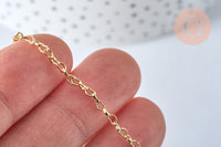 Collier Chaine complète avec fermoir maille coeur laiton doré 1.8x2.4mm/ 46cm, x1 (G5354)