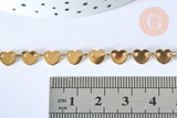 Collier Chaine complète coeur acier inoxydable 304 dorée 14k 42.5cm, x1 (G5356)