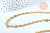 Collier Chaine complète coeur acier inoxydable 304 dorée 14k 42.5cm, x1 (G5356)