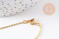 Collier Chaine complète collier laiton doré forçat 14K 1.5mm-40cm, x1 (G10115)