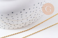 Collier Chaine complète collier laiton doré forçat 14K 1.5mm-40cm, x1 (G10115)