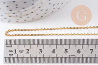 Collier Chaine complète collier laiton doré forçat 14K 1.5mm-40cm, x1 (G10115)
