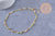 Collier Chaine fantaisie perle rocaille laiton doré 18k 2mm 40.5cm, x1 (G3963)